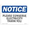 Signmission OSHA Notice Sign, 10" Height, Rigid Plastic, Please Conserve Electricity Thank You Sign, Landscape OS-NS-P-1014-L-17354 - alternate 1